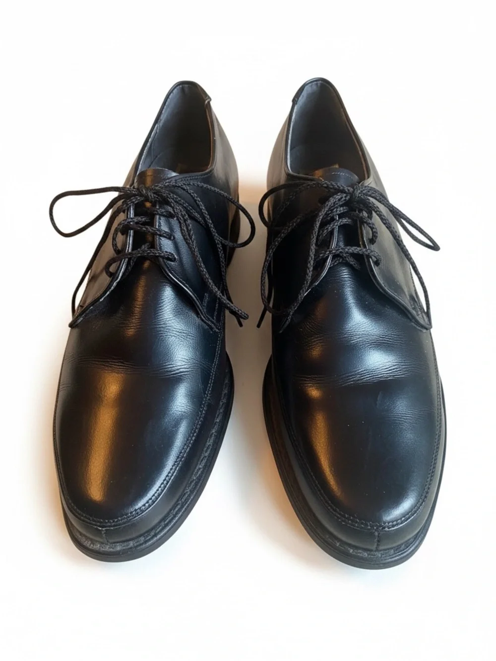 Stuart McGuire Vintage Men's  Derby Black Leather Lace-Up Dress Shoes Size 9.5